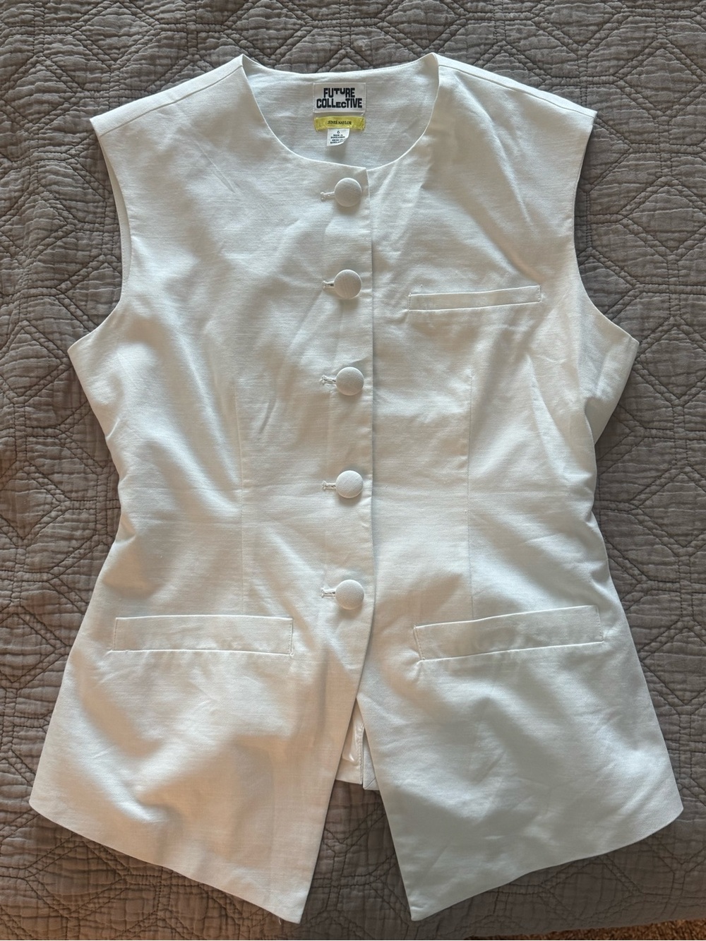 Future Collective with Jenee Naylor Women's Sleeveless Button-Front Waistcoat